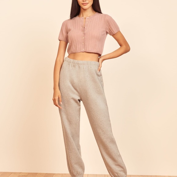 Reformation Germaine Cropped 100% Cashmere Cardigan in Serenade - NWOT - Picture 3 of 3